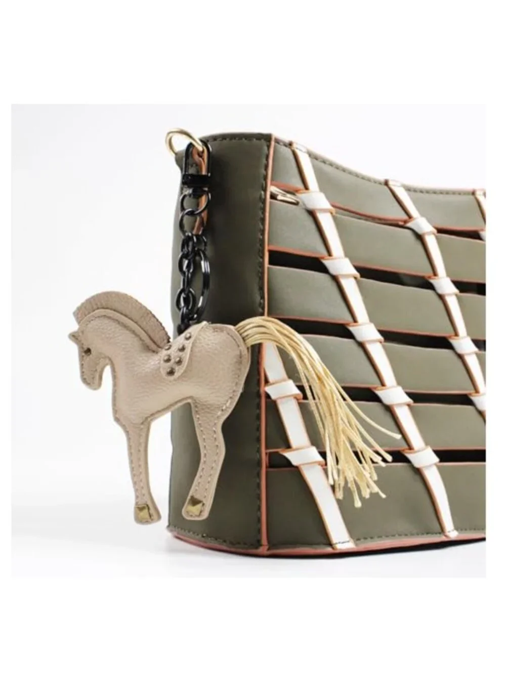 Genuine Leather Horse Keychain Bag Charm